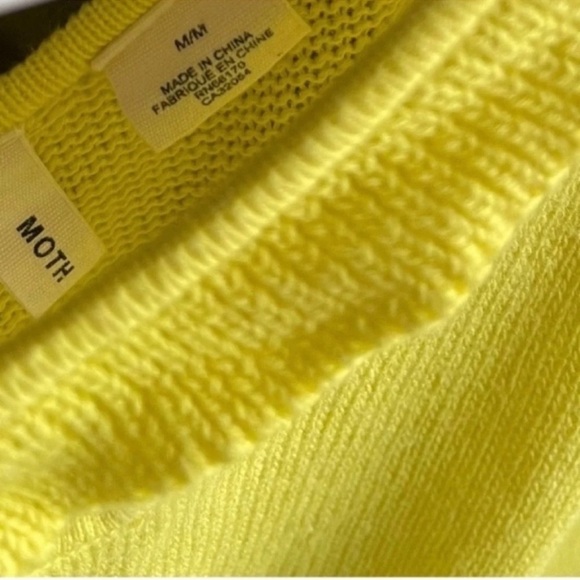 MOTH Anthropologie Lime Tee Sweater Size M - Picture 7 of 13